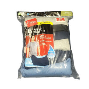 Hanes Men's Value Pack Assorted Pocket T-Shirt Undershirts, 6 Pack Size small